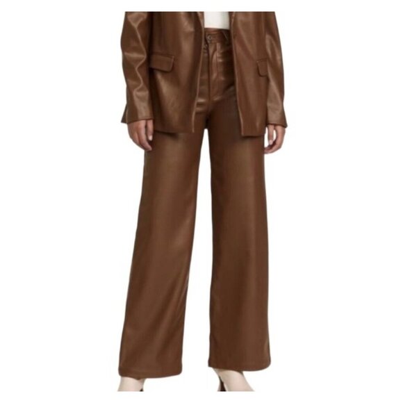 WeWoreWhat Vegan Leather High Rise Dad Jean Cocoa Brown Women's Size 30 - Picture 4 of 5